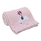 Disney Minnie Mouse Be Happy Pink, Aqua & White Super Soft Baby Blanket with Cloud Applique, Pink, White...