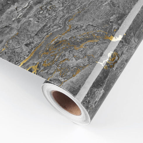 Black Gold Marble Contact Paper Peel and Stick Counterops Waterproof Marble Wallpaper Glossy Countertop Vinyl Wrap Gold Marble Countertop Peel and...