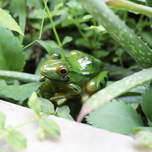 SING F LTD 2pcs Resin Frog Statue Animal Sculpture Indoor Outdoor Decor for Garden Patio Yard Micro Fairy Garden Ornaments and Flower Pots...