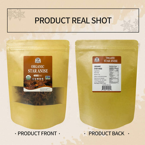 52USA Organic Star Anise, 4 Ounce (Pack of 1), NON-GMO Verified Chinese Star Anises Whole, Dried Star Anise Pods for Tea and baking...