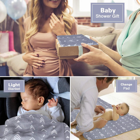 Muslin Baby Car Seat Canopy, Metplus Infant Carseat Cover - Extra Wide Universal Fit, Lightweight Breathable Soft for Babies Girls Shower Gift (Ar...