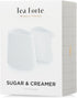 Tea Forte 2 Piece Mini Fine Porcelain White Sugar Dispenser with Spout and Creamer Pitcher Tea and Coffee Bar Accessory Serving Set for One, Dishw...