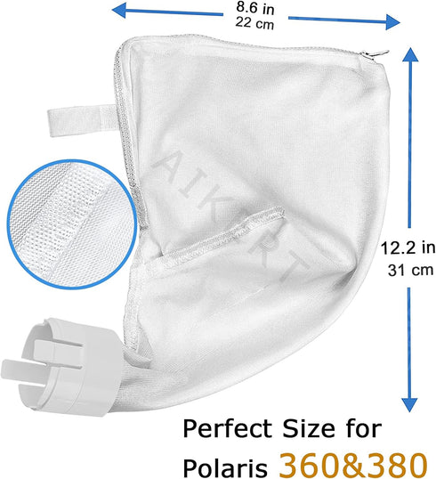 Pool Cleaner Bag for Polaris 360 Bag Replacement - Pool Cleaner Parts All Purpose Zippered Bags for Polaris 360, 380 Bags / 2 Pack...