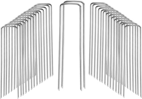 30 Pack Lawn Staples, Premium Garden Landscape Staples, Galvanized Heavy-Duty Gauge Stakes, U-Shaped Tent Stakes, Anti-Rust Fence Netting Pins Gro...