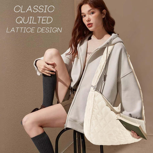 Women's Quilted Shoulder Bag - Lightweight Large Puffer Tote Bag Padded Cross Body Bag Hobo Bags...