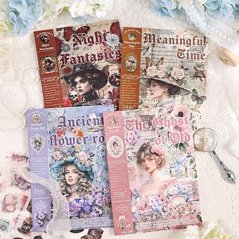 Goth Aesthetic Washi Stickers Book, 24 Sheets Gothic Girls Die-Cut Sticker Book for Phone Scrapbook Junk Journal Collage DIY Crafts...