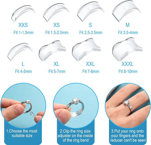 Hicarer Ring Sizer Adjuster for Loose Rings Women 2 Styles, 12 Sizes, Invisible Spacer Guard Ring Resizer Tightener Fit Any Sizer...