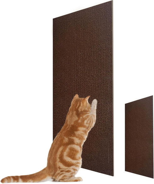 2Pcs Cat Scratch Mats 23.6”x11.8”, 24" Tall Couch Corner Scratching Post Carpet Replaceable Self-Adhesive Cat Scratching Post Carpet Cat Tree Shel...
