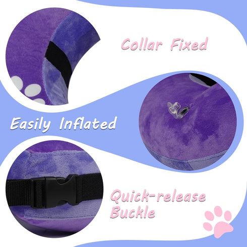 BARKLESS Inflatable Dog Cone, Soft Cone for Large Medium Dogs after Surgery, Cute Dog Donut Collar Stops Licking and Touching Stitches and Wounds,...