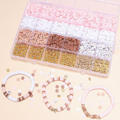 LFLIUN Bracelet Making Kit Gold Beads Clay Beads Jewelry&Bracelet Making Kit Charm Bracelet Maker Set with Letter Beaded Kit Birthday Gift...