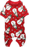 Cute Snowman Xmas Pet Clothes for Dog Pajamas Soft Christmas PJS, Medium Red Back Length 16"...