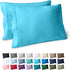 Bare Home Microfiber Pillow Cases - King Size Set of 2 - Cooling Pillowcases - Double Brushed - Aqua Pillowcases 2 Pack - Easy Care (King Pillowca...