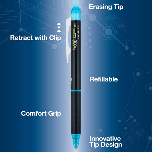 PILOT FriXion Synergy Clicker Erasable, Refillable & Retractable Gel Ink Pens, Extra Fine Point, Assorted Ink Colors, 5-Pack (18244)...