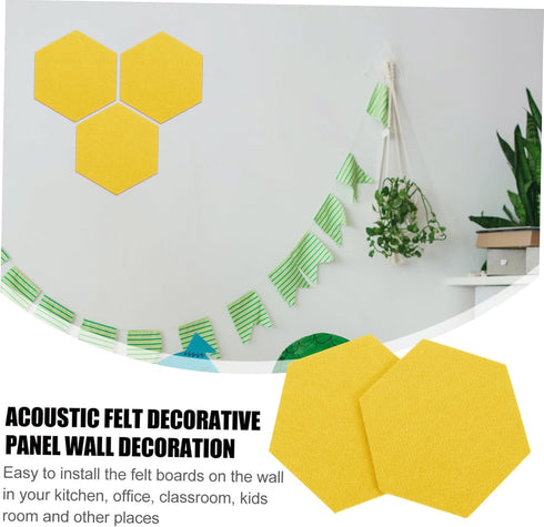 MAGICLULU 12 Pcs Felt Backdrop Wall Sticker Pin Board for Notice Boards for Home Felt Wall Tiles Black Cork Board Black Letter Board Bee Decor Sel...