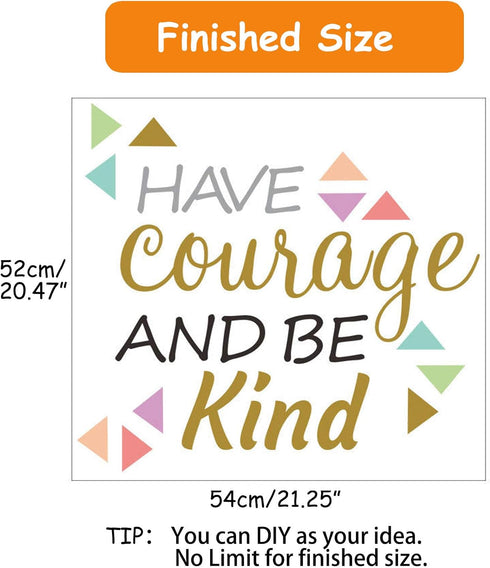 Inspirational Wall Decor Quotes for Boy Girl Room–Have Courage and Be Kind– Decor for Living Room Bedroom Classroom Playroom Nursery Girls Boys Ro...