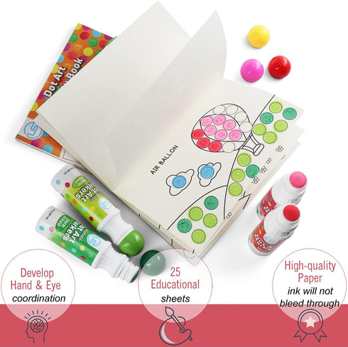 Dot Markers | Bingo Daubers 10 Washable Color Dot Markers For Toddlers, Toddler Activities, Bingo Markers and Activity Book, Toddler Arts And...