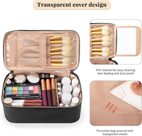 OCHEAL Makeup Bag, Travel Makeup Bag Organizer Waterproof Cosmetics Make Up Bag,Toiletry Bag for Women,Large Capacity for Girls Daily Use Dorm Roo...