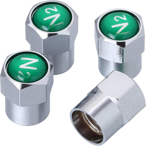 Tatuo 20 Pieces Metal Brass Tire Valve Stem Caps Dustproof Valve Covers for Auto Cars Tire Valves N2 Nitrogen Sign Logo on The Top...