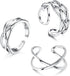 Florideco 3Pcs S925 Sterling Silver Toe Rings for Women Open Toe Rings Comfort-Fit Adjustable Toe Rings Celtic Knot Turquoise Finger Foot Jewelry ...