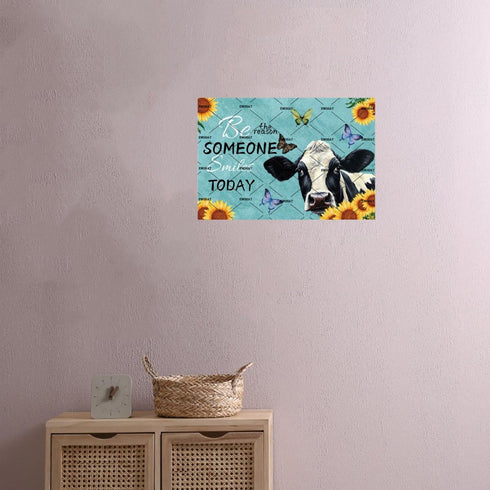 EMOHAT Metal Tin Sign Sunflowers Animal Cow Flower Decoration Cows Wall Art Inspirational Posters Rustic Farmhouse Wall Decor Living Room Bathroom...