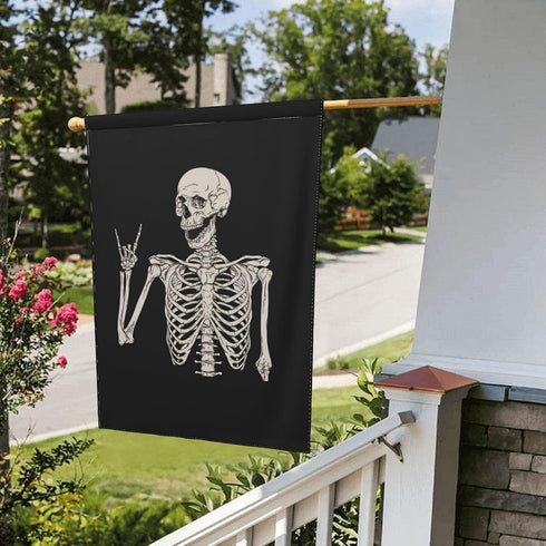 Skeleton Skull Boho Hippie Garden Flags Double Sided, Welcome Summer House Flag Banners for Christmas Decorations 12.5"x18"...