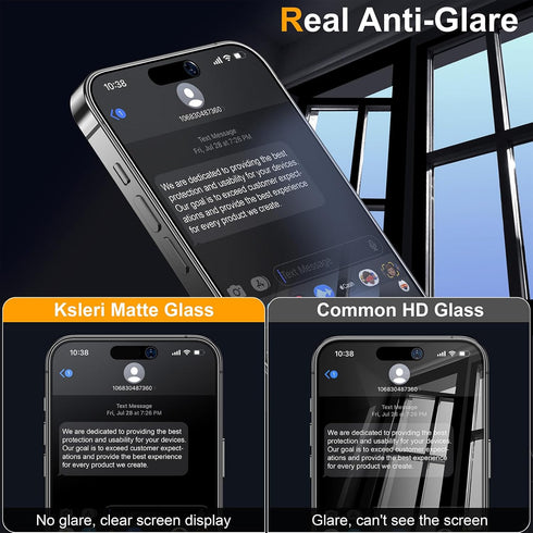 2 Pack Matte Privacy Screen Protector for iPhone 15 Pro Max 6.7-inch with Easy Installation Tool, Anti Spy Anti Glare Tempered Glass Film, Dynamic...