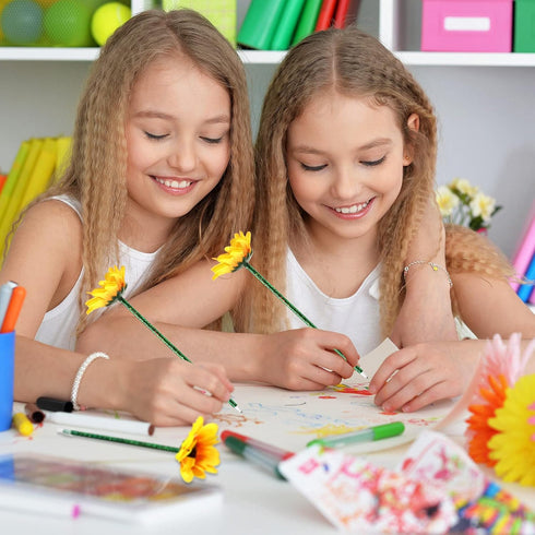 Chinco Sunflower Pens Artificial Flowers Ballpoint Pens Creative Sunflower Gel Ink Pen 0.7mm Flower Writing Pen for School Office Home, Kid Teache...