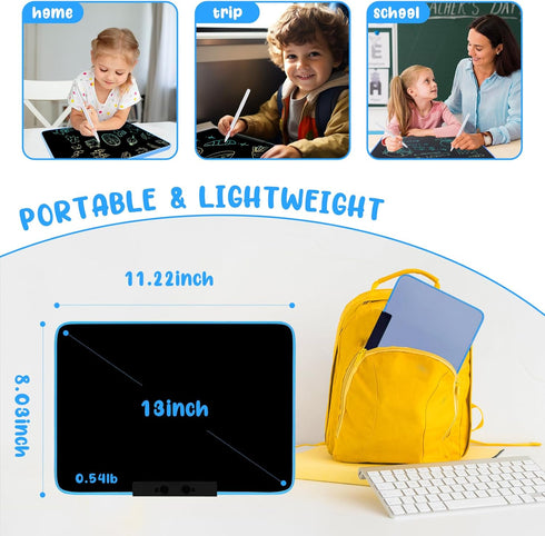 LCD Writing Tablet for kids 13Inch Doodle Board Drawing Tablet Writing Pads, Type-C Charging, Educational Learning Toddler Toys 3 4 5 6 7 8 9 Year...