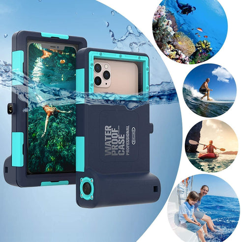Professional Waterproof Underwater Snorkeling Phone Case for iPhone 11/8/7/6 Pro Max Mini Xr/X/Xs/Samsung Galaxy Note10/9/8/S10/9/8 Ultra Plus Pro...