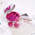 Honbay Fashion Marble Contact Lens Case Portable Contact Lens Box Kit with Mirror (Round) (Rose Red)...