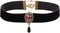 Gothic Ruby Retro Black Velvet Choker Necklace for Women, Halloween Vampire Cosplay Jewelry...