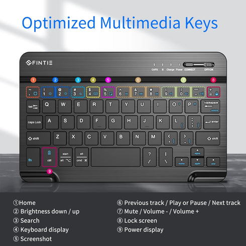 Fintie 7-Inch Ultrathin (4mm) Wireless Bluetooth Keyboard for iPad Samsung Tablet, iPhone Smartphone, iOS, Android Tablets Phone...