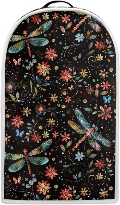 Floral Dragonfly Blender Cover Kitchen Appliance Cover Anti Fingerprint Stain Resistant Fabric Stand Mixer or Coffee Maker with Top Handle for Hom...