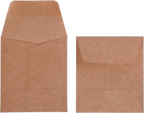 100 Pack Small Coin Envelopes Heavy Duty Self-Adhesive Kraft Seed Envelope Mini Parts Small Items Stamps Storage Packets Envelopes for Garden, Off...