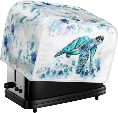 Hippie Sea Turtle Toaster Covers 2 Slice Toaster Dust Cover Toaster Bag Kitchen Appliance Covers Toaster Oven Dustproof Cover Machine Washable Aqu...