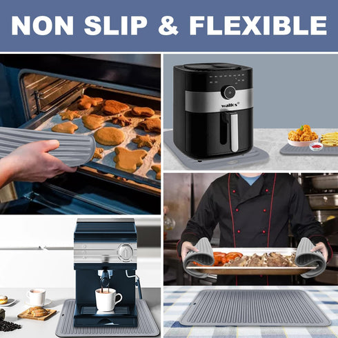 Walfos Large Silicone Trivet 16x12 Inch, Hot Pads for Kitchen, Heat Resistant Pot Holders Trivets for Hot Dishes, Hot Pots and Pans, Quartz Counte...