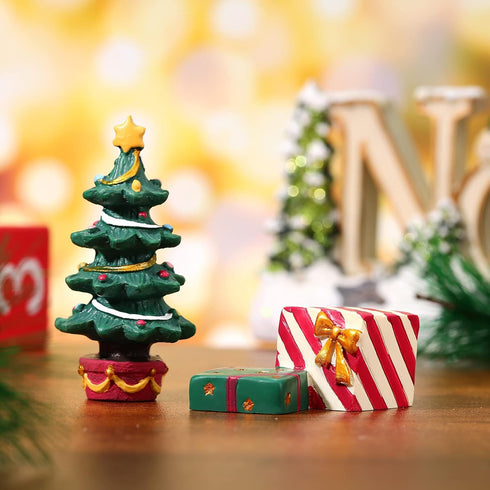 Christmas Aquarium Decoration Set: Christmas Fish Tank Decorations Xmas Tree Figure Present Box Miniature Resin Micro Landscape Ornaments for Fish...