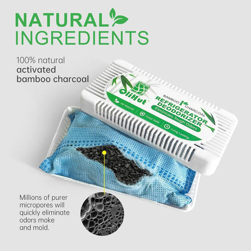 Fridge Deodorizer (5 Pack) Natural and Unscented Activated Charcoal Refrigerator Deodorizer - Fridge Odor Eliminator for Freezers, Coolers, and Lu...