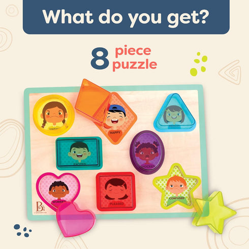 B. toys- Shapes & Emotions- Chunky Puzzle – Toddler Puzzle – Geometric Shapes & Emotions – Classic Toys for Kids – 2 Years +...