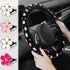 Frienda Cute Steering Wheel Cover Flower Steering Wheel Cover Floral Steering Wheel Cover for Girls with 4 Pieces Cute Flowers Car Air Vent Clips ...