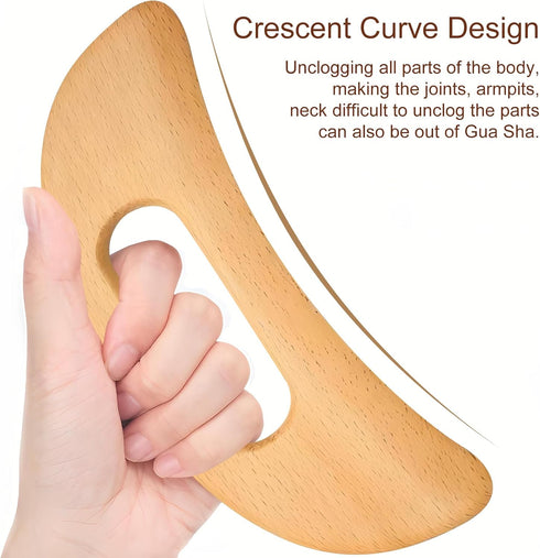 Wooden Guasha Massage Tool for Body, Lymphatic Drainage and Muscle Relaxation, Wooden Massager Therapy Release for Back, Legs, Arms,Neck,Shoulder ...