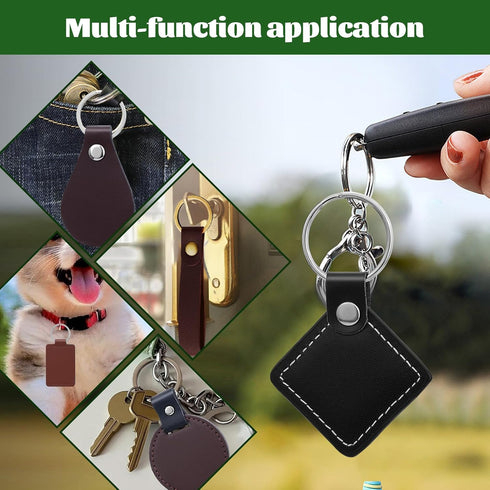 25 Pcs Leather Key Fob Kit, 5 Types PU Leather Key Fobs with Rivets and Keychain Ring, Diy Keychains Holder for Keychain Making Craft Working...