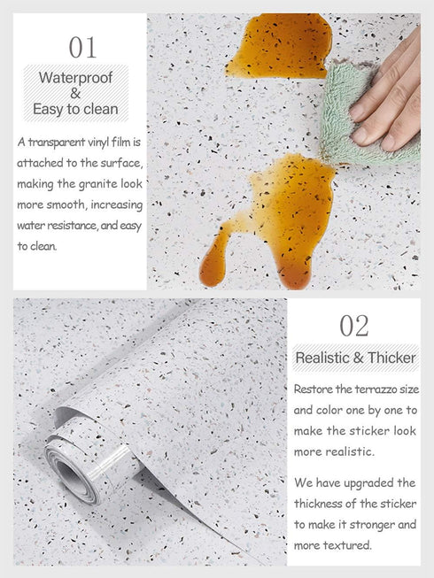 Glossy Marble Paper for Countertop Marble Peel and Stick Wallpaper Granite Wallpaper White Marble Sticker Waterproof Marble Self Adhesive Wallpape...