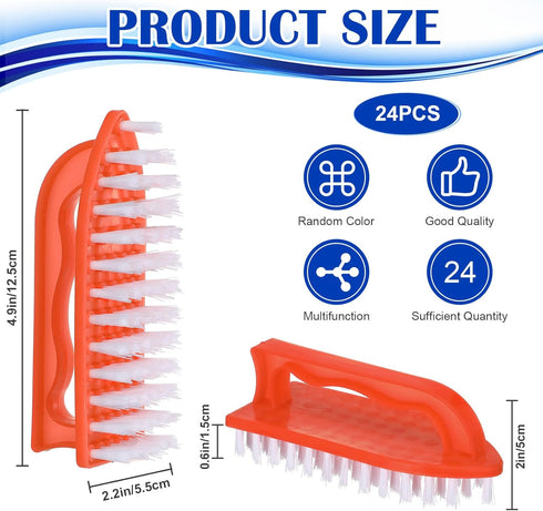 24 Pack Scrub Brushes for Cleaning Comfort Grip Stiff Bristles Cleaning Carpet Brush Cleaning Supplies Household Cleaning Brushes for Laundry Kitc...