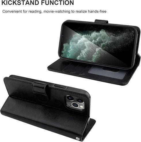 Bocasal Compatible with iPhone 12 & iPhone 12 Pro Wallet Case with Card Holder PU Leather Kickstand Shockproof Protective Wrist Strap Flip Cover 6...
