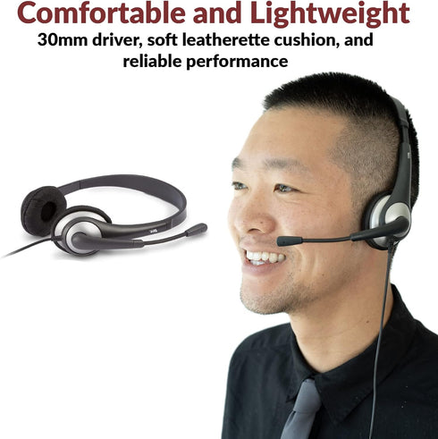 Cyber Acoustics Stereo Headset (AC-204), 3.5mm Stereo & Y-Adapter, Home, K12 School Classroom and Education......
