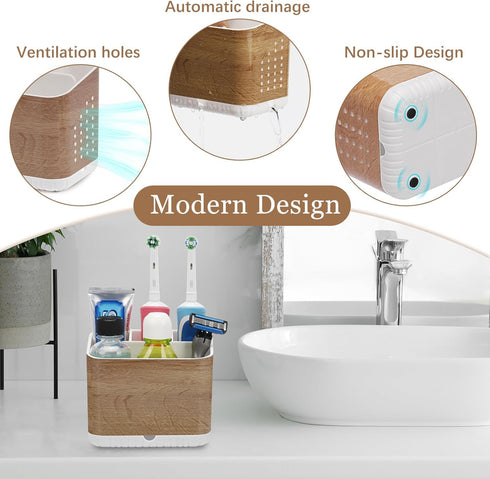 Toothbrush Holders for Bathrooms, Kids Electric Toothbrush and Toothpaste Holder, Toothbrush Caddy Organizer, 4 Slots Tooth Brushing Stand for Bat...