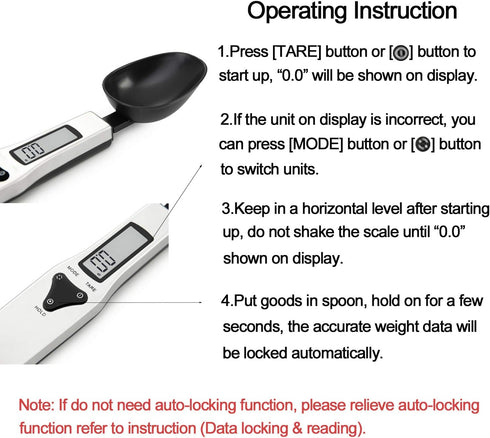 JOYIT Digital Spoon Scale 500g/0.1g - Stainless Steel Food Measuring Scale, Small Baking Scale with LCD Display...