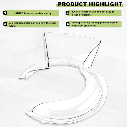 prime&swift Upgraded W10616906 Fit for KN1PS Pour Shield Replace 1-Piece Pouring Shield KN1PS Fits Models K45SS KSM75 KSM95 KSM150PS...