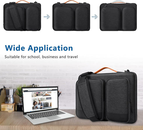 15.6-16 inch Laptop Case Sleeve, Waterproof Shock-Resistant Lightweight Shoulder Bag, 360° Protective Notebook Briefcase Compatible with 16 16.2 i...